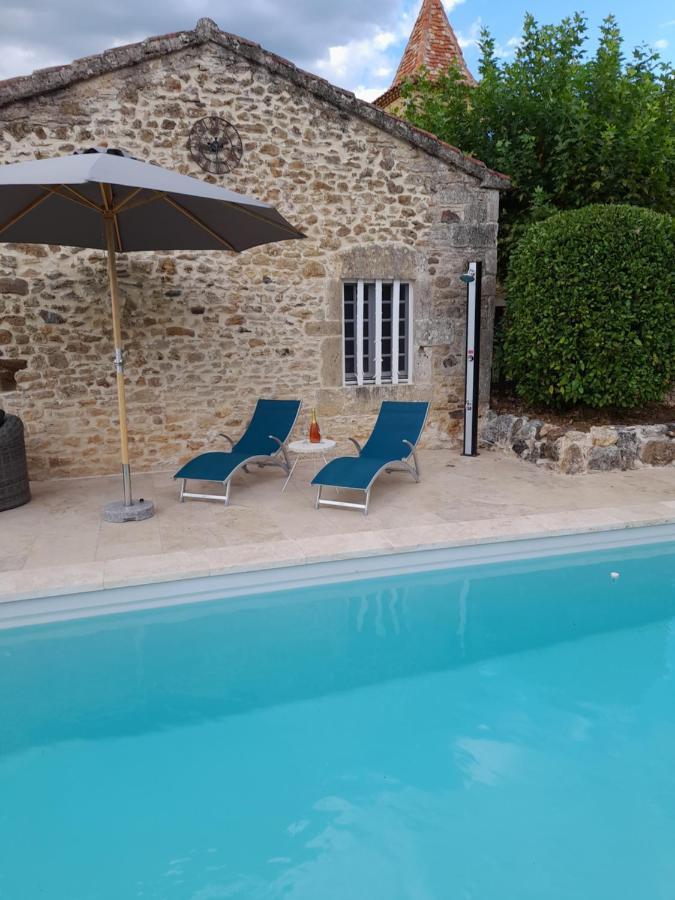 La Petite Maison Bleue Avec Piscine Loubejac Exterior foto